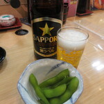 寿司おのざき - 瓶ビール (枝豆付) 580円(税込)　(2022.4)