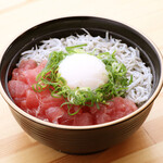 Tuna and kettle-fried whitebait hot egg bowl