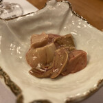 小笠原 - 肝(薄造りに絡めて頂く。)