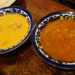 印度料理シタール - シタール名物のバターチキンと優しい家庭の味的なベジカレー