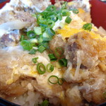 ホットステーション - 「エミューカツ丼セット（小鉢1品、味噌汁付き）」（830円）