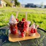 okuyamaichigonouempure-to - アイスのいちご、ジュースのいちご、バニラところころのいちご、崩して食べるアイスのいちご
