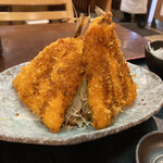 魚人食堂 - アジフライ定食 withカツオたたき小鉢