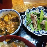 鶴亀 - 豚肉と小松菜・マーボーなす（日替わりランチ内）