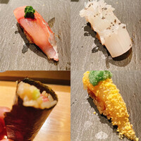 築地青空三代目 大名古屋ビルヂング店 - ボタンエビ・中トロ巻きなど