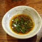 秋田 てんぷら みかわ - メバル用のポン酢(刻んだ山菜入り)