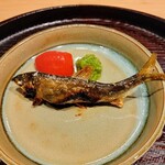 日本料理 研野 - 鮎、トマトの甘酢漬け、おろしきゅうり