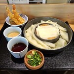 五代目 花山うどん - 花山御膳1,280円（ざる二味鬼ひも川（大盛）＋小天丼）