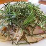 Riberute - しめじベーコン筍のにんにく醤油パスタ　700円