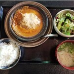 村民食堂 - 味噌煮込みハンバーグ定食