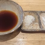 天ぷら たけうち - 天つゆ、塩麹、雪塩