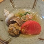 天ぷら たけうち - お口直しのお浸し