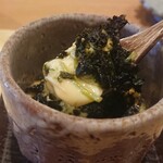 天ぷら たけうち - 天草海苔とワタリガニの茶碗蒸し