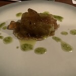 らんぷ亭 - 佐土原焼き茄子にハーブと和風のジュレ、オリーブオイル