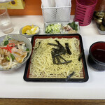 風雷 - 中華ざると半生姜焼丼のセット