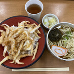 きときと食堂 - 白えび天丼¥1,200、味噌汁かけ中変更+¥100