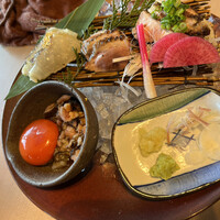 藁焼きと水炊き 葵 - 鯛、鴨、鳥のお刺身