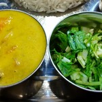 スパイス料理ナッラマナム - アサリと南瓜のカルダモンシチュー・水菜のサラダ