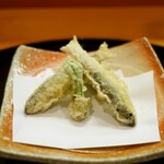 馳走 筏や - 稚鮎、こしあぶら、たらのめ