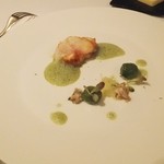 レストラン タテル ヨシノ - 魚料理　アンコウのロースト　カヴァロ　ヴェルザ　ネラとスィーティー