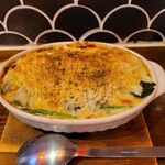 酒場かんかん - グラタン（正式名称控えてなかった）はトロトロクリーミーでお腹にもたまります。