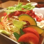 Washoku Sato - 野菜たっぷりヘルシートマトもつ鍋。〆はチーズリゾットで！
