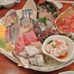 魚金 - 刺身六点盛（なぜか12点盛り）