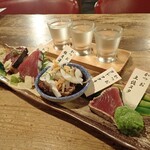 Horikawa - 鰹の食べ比べ　本日の利き酒セット