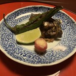 美山荘 - 美山荘史上初?すっぽんのじっくり揚げ、万願寺とうがらし