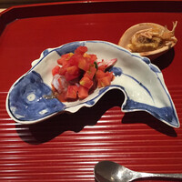 お料理 佐藤 - トマトと海老。