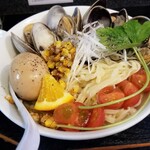 塩そば専門店 桑ばら - 大アサリと黒磯海苔の冷やし和えそば