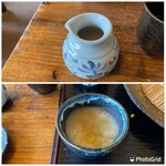 そば処 ほたる庵 - 上 食事の終わりに蕎麦湯
            下 とろとろの蕎麦湯