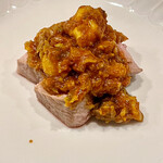 f - 作品11：桜豚のグリル　重兵衛トマトと栄螺と蕗の薹のラグー