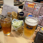 くわ焼 たこ坊 - ビール、ウーロンハイ