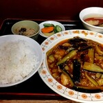 えびす菜館 - 日替わり定食：海老入り麻婆茄子