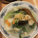鶴亀飯店 - 上海えび湯麺９８０円