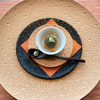 ナベノ-イズム - 両国の江戸蕎麦ほそ川の蕎麦粉のそばかぎ 蔵囲い２年もの極上利尻昆布のジュレ キャビア 塩ウニ 天城山葵