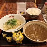 ミスター パピー - サバカレーつけ麺900円＋納豆100円　※ランチタイムは、ご飯の無料サービス