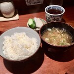めしの助 - 白めし(みそ汁・ぬかづけ付)