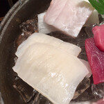 めしの助 - お造り(太刀魚、たいら貝)