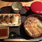 ふくい、望洋楼 - 焼き鯖寿司と竹田の油あげおろし蕎麦(1,650円)