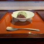 割烹 新多久 - 粒餡と蓬のアイス