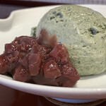 割烹 新多久 - 粒餡と蓬のアイス