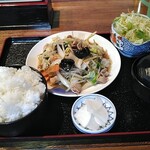 Hanaya - 肉野菜炒め定食　850円　大盛　150円