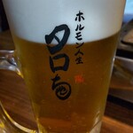 Horumon Jinsei Taro Chan - まずは、生ビールで乾杯 ¥500