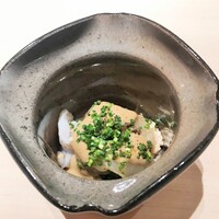 くるますし - おこぜのお造り、肝・胃袋・皮、お出汁