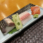 176554194 - さば寿司、太刀魚、赤貝