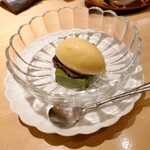 蓬左茶寮 - 玉蜀黍のアイス こし餡と抹茶のテリーヌ