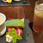 空蝉亭 - バーニャカウダとジンジャーエール