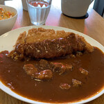 Cafe de curry Kojika - ビーフカレー辛口¥850+トッピングにロースカツ¥250